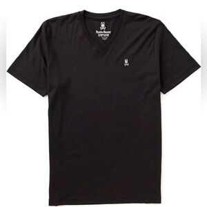 Psycho Bunny Size 7 / XL Short Sleeve V-Neck T-Shirt Embroidered Logo Black